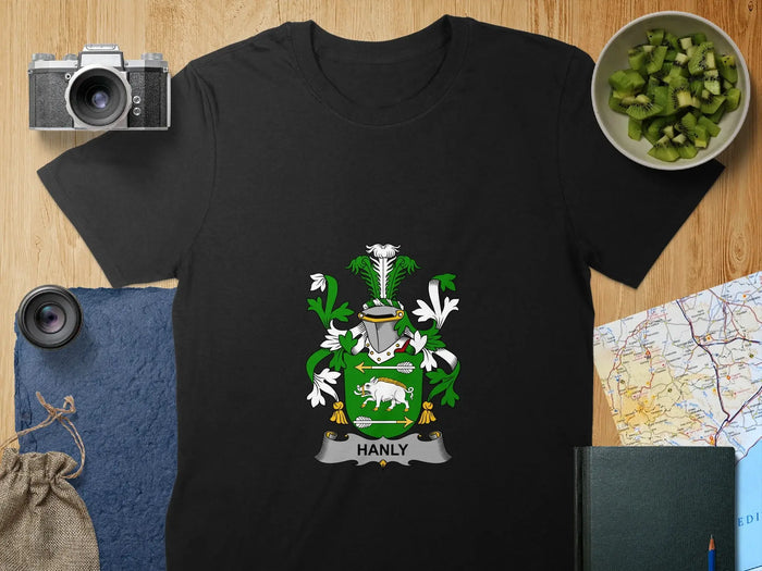 Personalized Hanly Family Crest T-shirt for Heritage