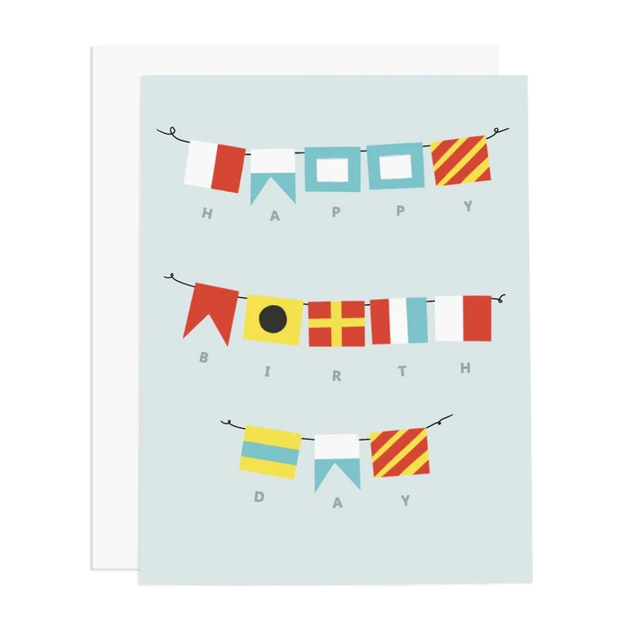 Happy Birthday Nautical Flags Card