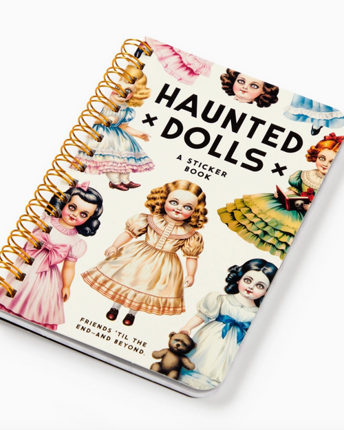Haunted dolls sticker book by Brass Monkey sold by Le monkey House