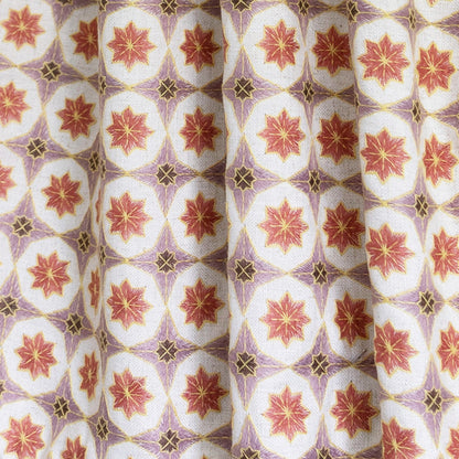 Hayes Coral Embroidered Curtain in coral floral fabric made to order manufactured in the USA with short lead times