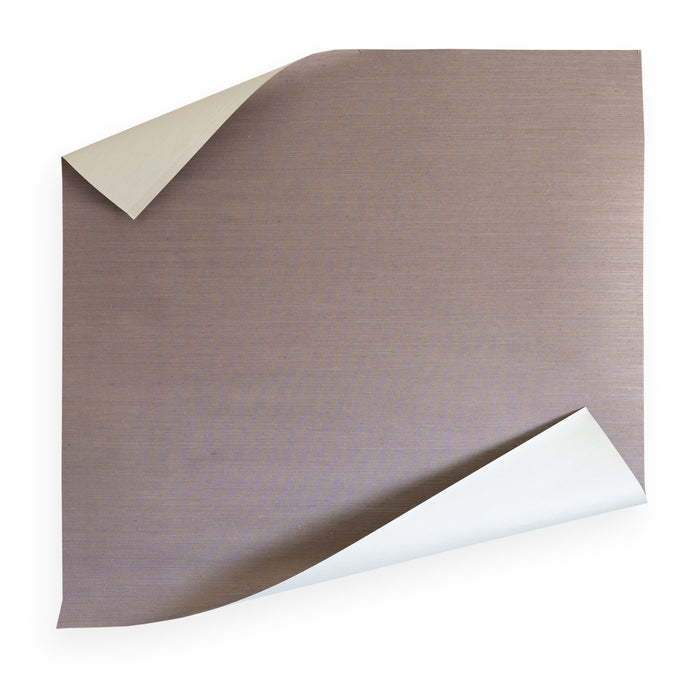 Heather wallpaper sample showing soft muted plum texture with natural weave, perfect for Pepper Home custom decor projects.