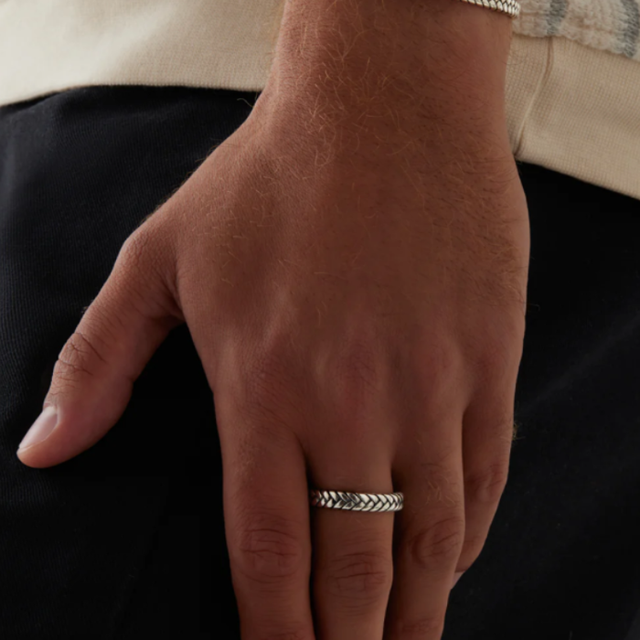 Helix Men's Sterling Silver  Ring