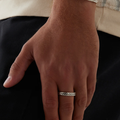 Helix Men's Sterling Silver  Ring