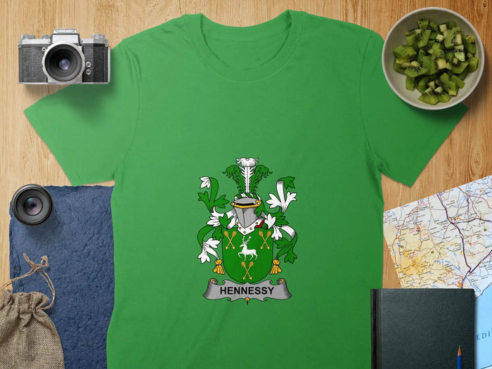 Hennessy Family Crest Shirt with Coat of Arms Design