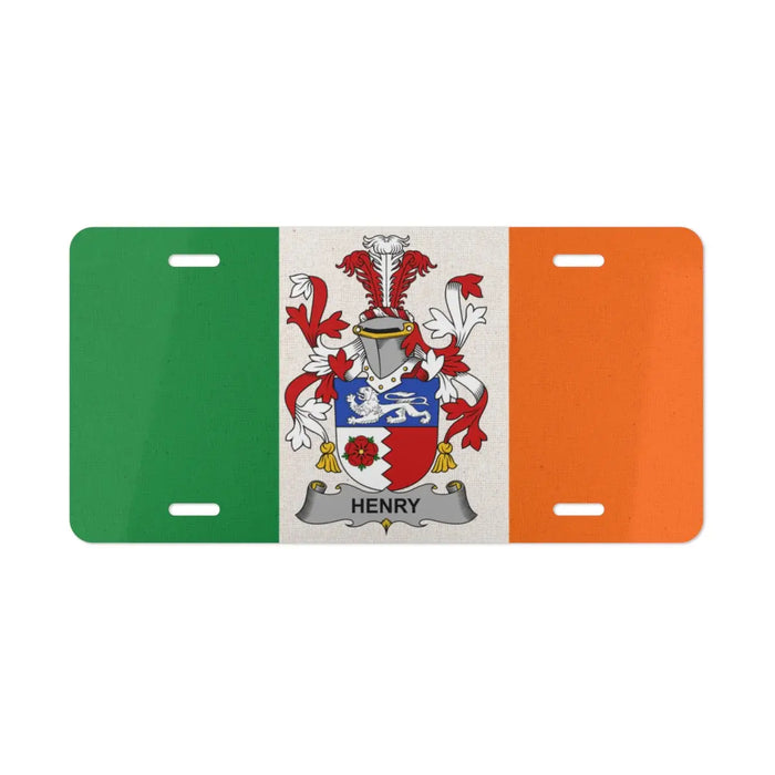 Irish Flag with Henry Coat of Arms License Plate