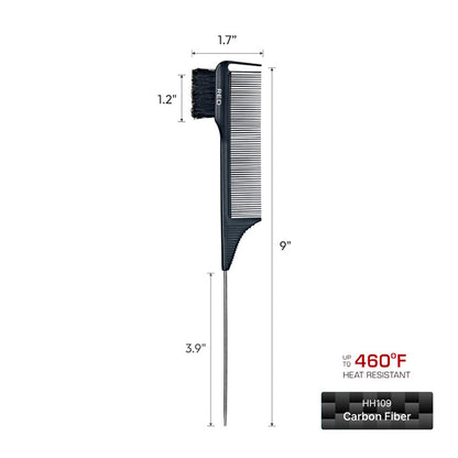 #Hh109 100% Boar Bristle 3-In-1 Edge & Parting Comb [Carbon Fiber] [Pin Tail]