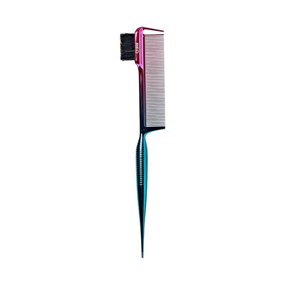 #Hh110 100% Boar Bristle 3-In-1 Edge & Parting Comb [Ombre Chrome] [Pin Tail]