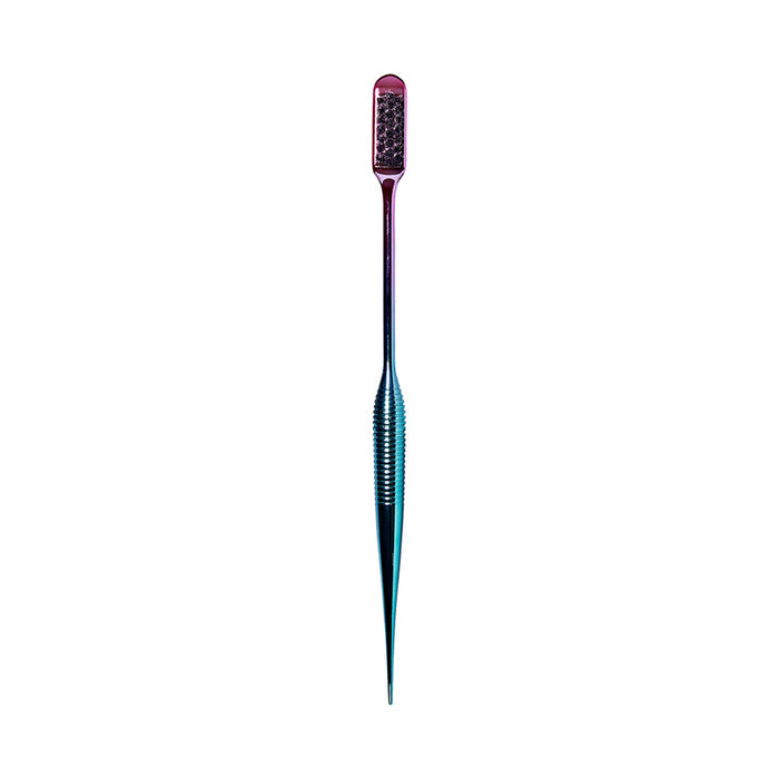 #Hh110 100% Boar Bristle 3-In-1 Edge & Parting Comb [Ombre Chrome] [Pin Tail]