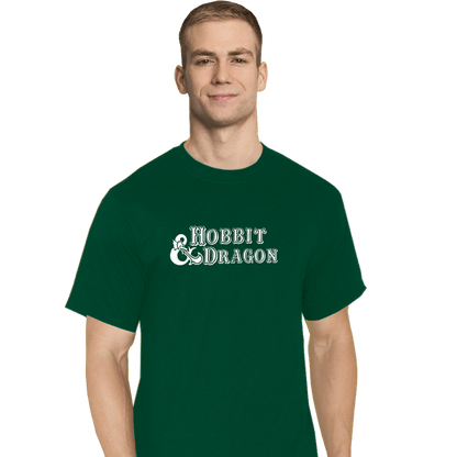 Secret_Shirts T-Shirts, Tall / Large / Charcoal Hobbit And Dragon