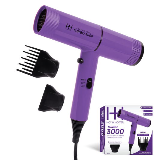 Hot & Hotter Ceramic Turbo 3000 Hair Dryer, Purple