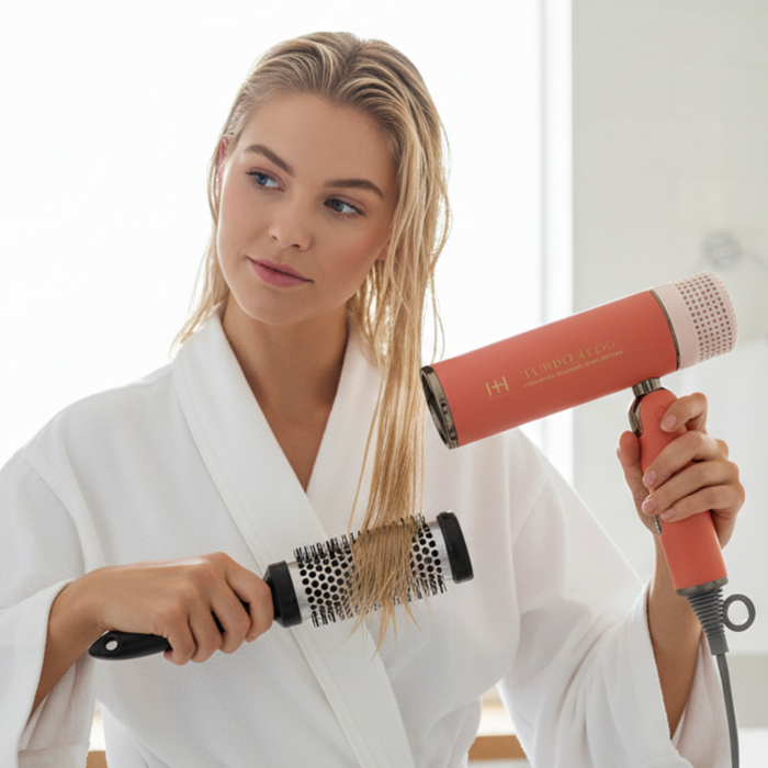 Hot & Hotter Ceramic Turbo 4000 Foldable Hair Dryer, 1 Count, Orange