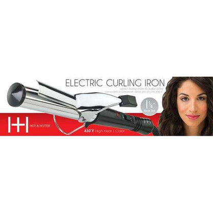 Hot & Hotter Electric Curling Iron 1 1/4 Inch, 1 Count, Silver