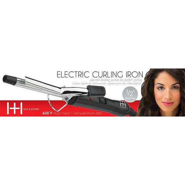 Hot & Hotter Electric Curling Iron 1/2 Inch, 1 Count, Silver