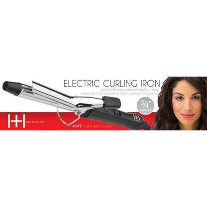 Hot & Hotter Electric Curling Iron 3/4 Inch, 1 Count, Silver