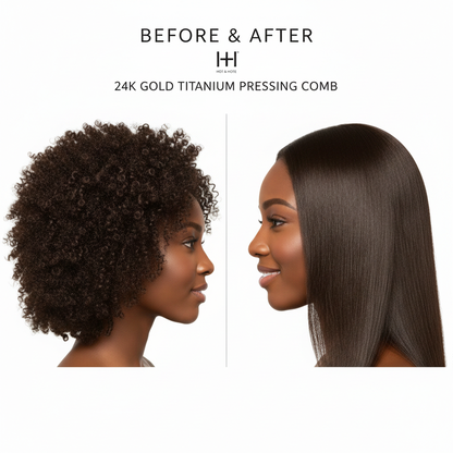 Hot & Hotter Electric Pressing Comb Medium Straight Teeth, 1 Count, Black