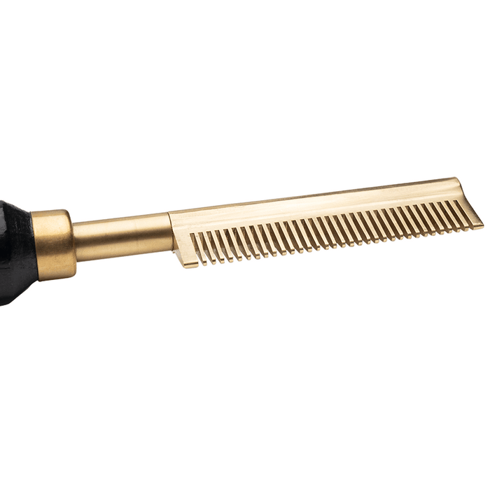 Hot & Hotter Electric Straightening Comb Medium Teeth Small, 1 Count, Black & Gold