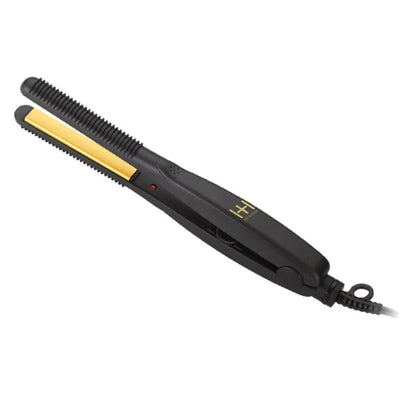 Hot & Hotter Gold Ceramic Electric Flat Iron 1/2in, 1 Count Hair Straightener, Black