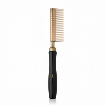 Hot & Hotter Thermal Straightening Comb Fine Teeth Copper Plate, 1 Count, Black & Gold