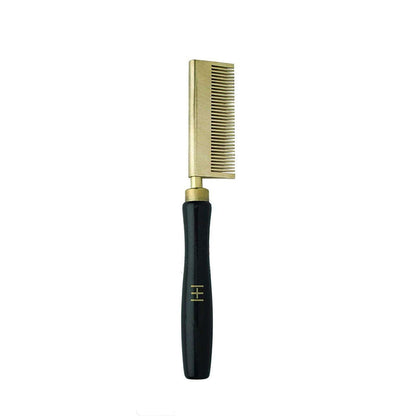 Hot & Hotter Thermal Straightening Comb Medium Teeth Curved, 1 Count, Black & Gold