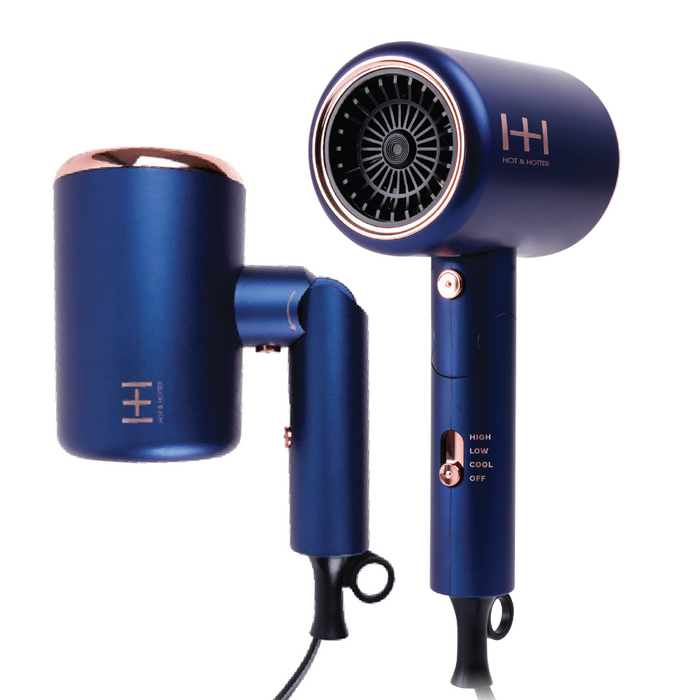 Hot & Hotter Turbo 3500 Foldable Hair Dryer, 1 Count, Blue