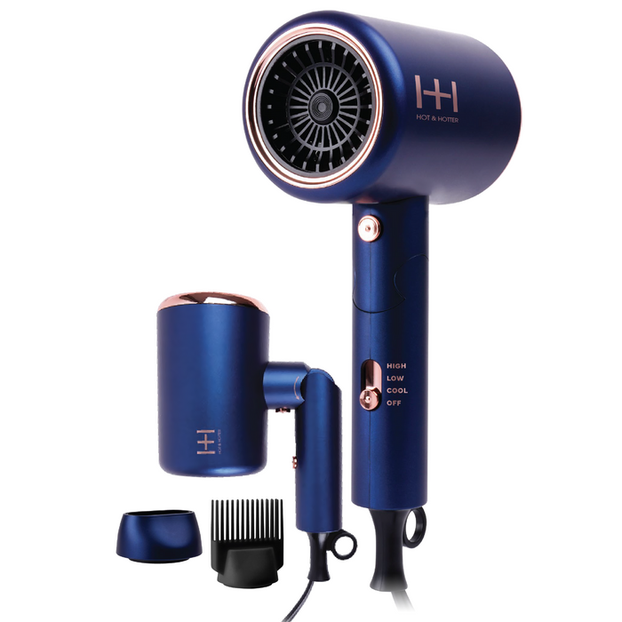 Hot & Hotter Turbo 3500 Foldable Hair Dryer, 1 Count, Blue