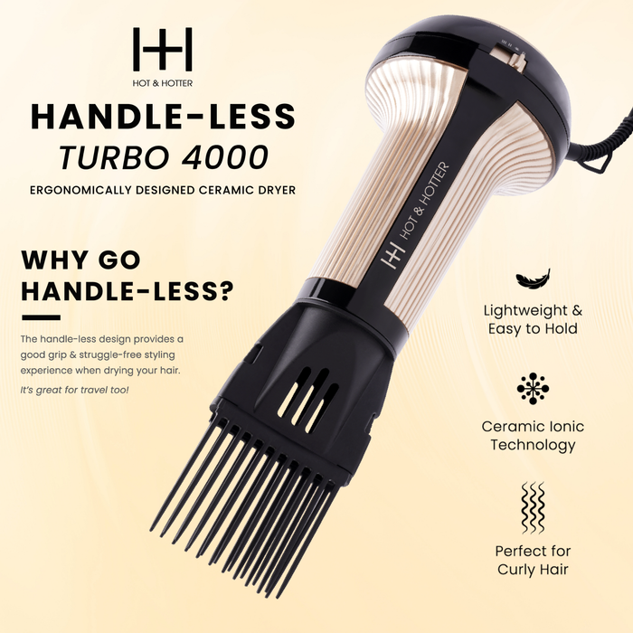 Hot & Hotter Turbo 4000 Ceramic Handless Hair Dryer, 1 Count, Gold