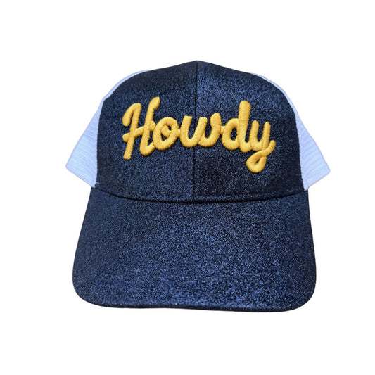 Howdy Navy Glitter Hat