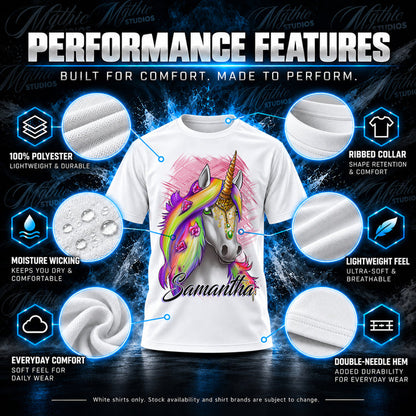 Personalized Rainbow Unicorn T-Shirt by Mythic Airbrush, additional product image 3