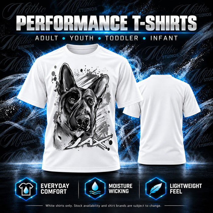 Personalized German Shepherd Dog T-Shirt by Mythic Airbrush, additional product image 2