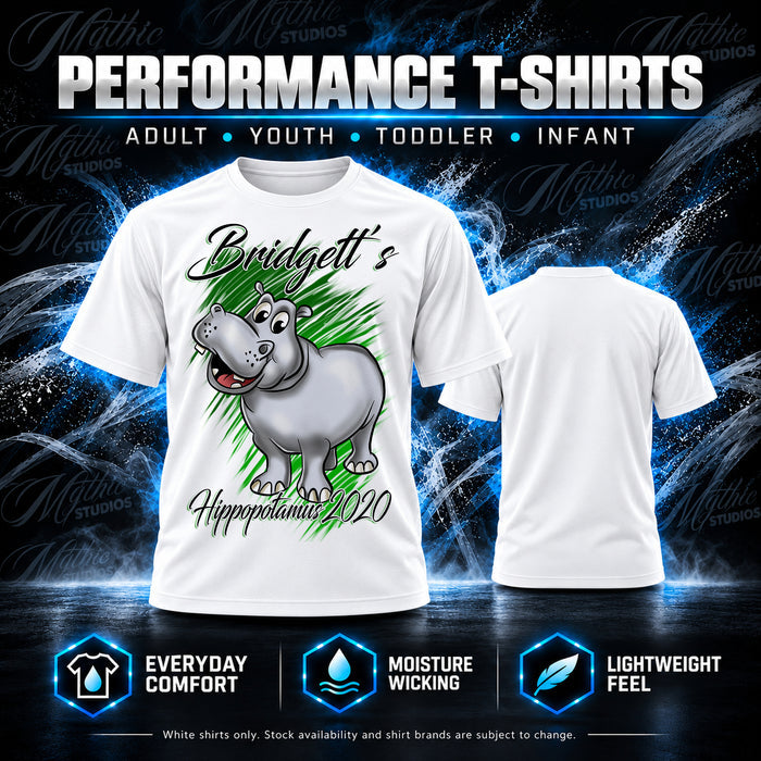 Personalized Cartoon Hippo T-Shirt by Mythic Airbrush, additional product image 2