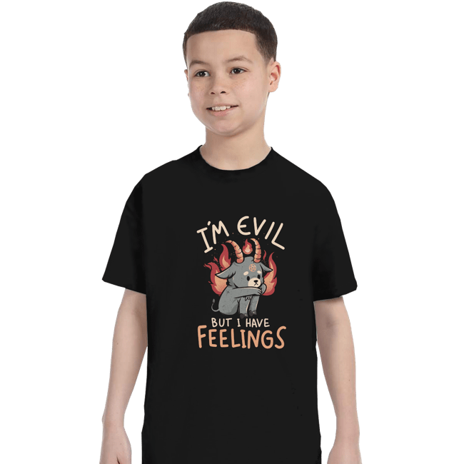 Daily_Deal_Shirts T-Shirts, Youth / XS / Black I'm Evil But I Have Feelings
