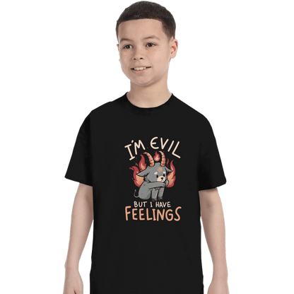 Daily_Deal_Shirts T-Shirts, Youth / XS / Black I'm Evil But I Have Feelings