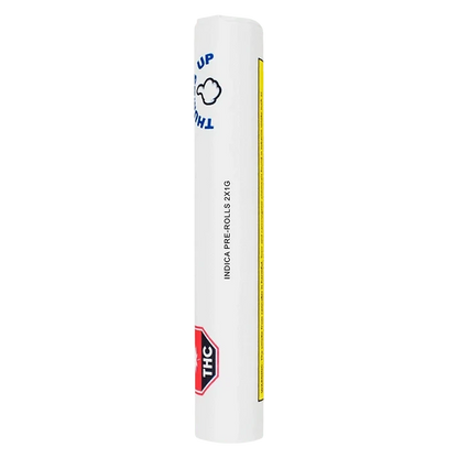 Tall vertical studio shot of the white tube packaging labeled Indica PR 1 x 2 g with small blue and red graphics against a plain background
