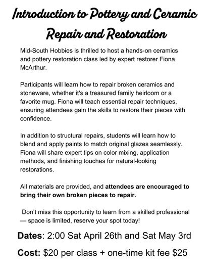 Introduction to Pottery & Ceramic Repair & Restoration