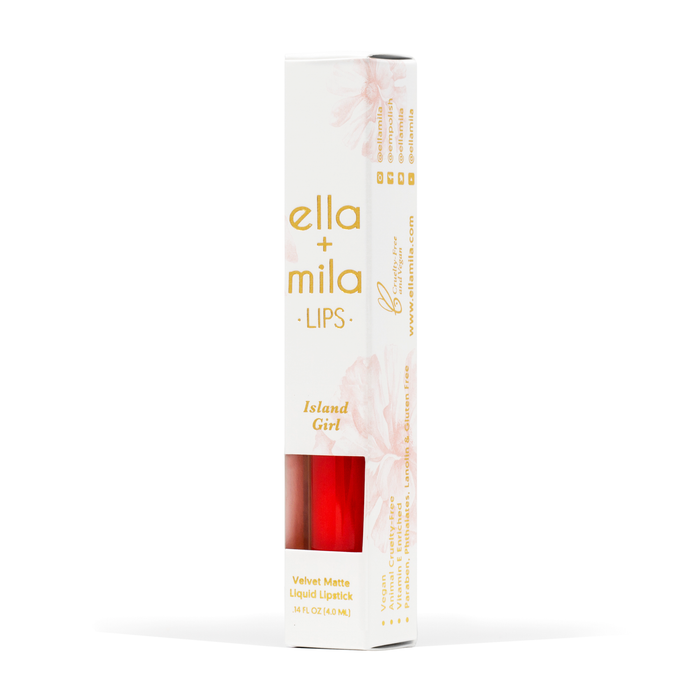 Island Girl liquid lipstick with its retail box