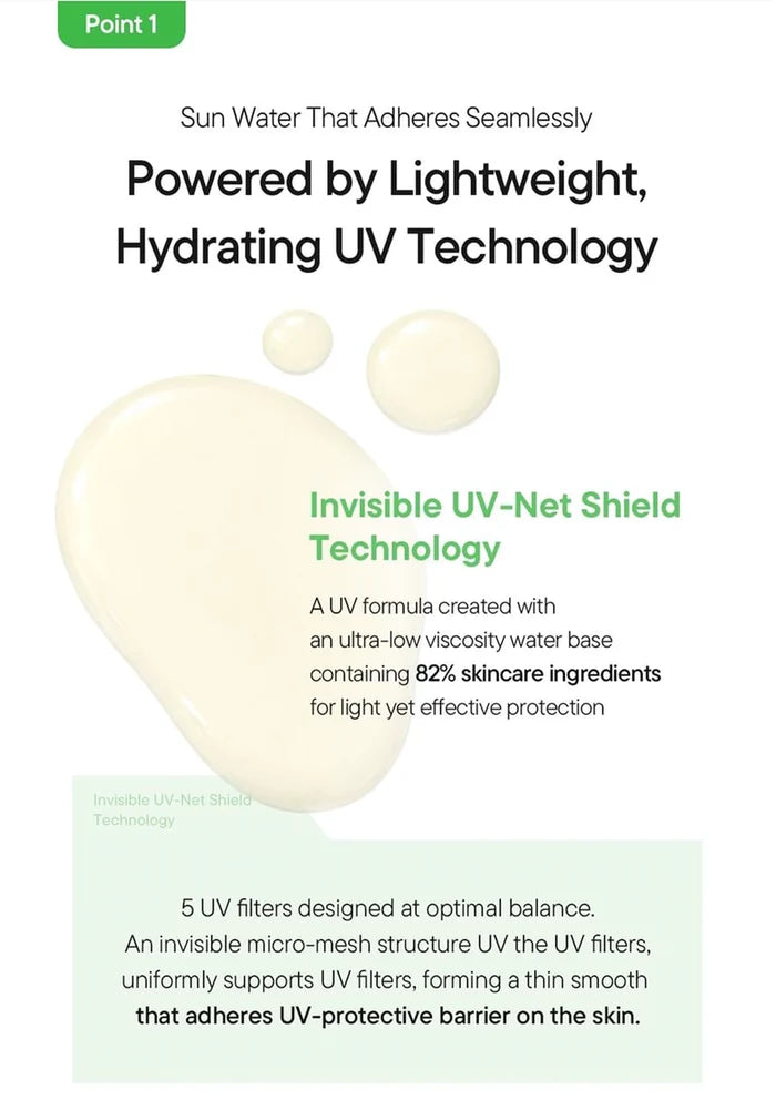 Iunik Centella Daily Sun Water SPF 50+ PA++++ 120ml hs hydrating UV-Net Shield Technology