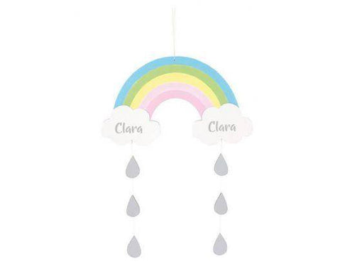 JaBaDaBaDo Holz-Mobile Regenbogen mit bunten Regentropfen, 46 cm