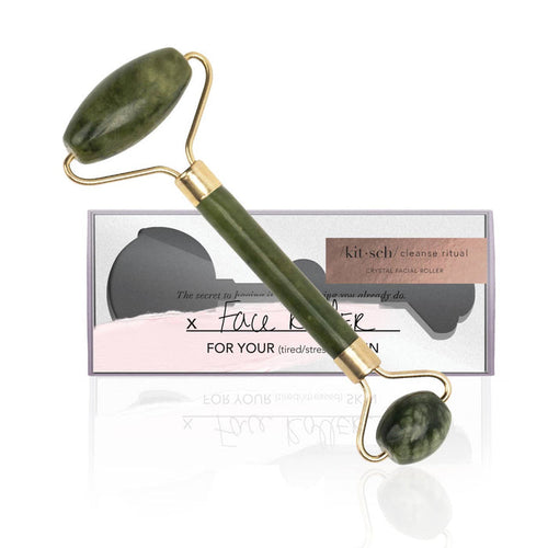 Jade Crystal Facial Roller - Pine & Moss
