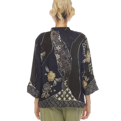 Japanese Art Inspired Floral Blouse -  1213JK