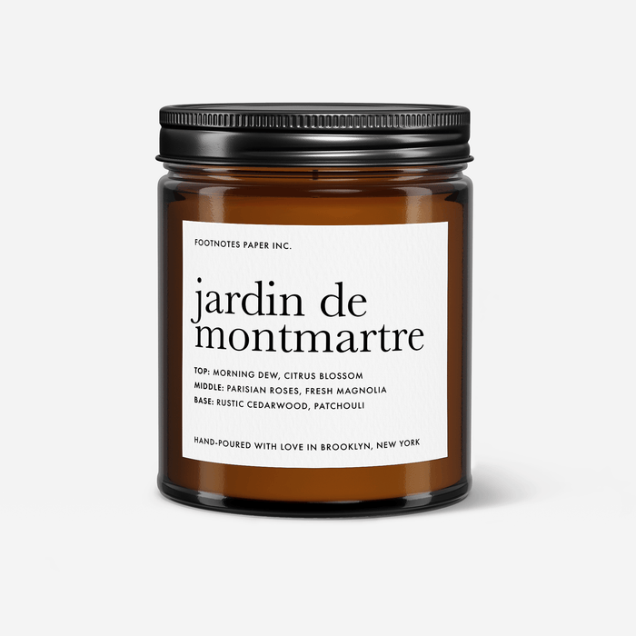 Jardin de Montmartre Candle | Parisian roses, magnolia, cedarwood - Footnotes Paper