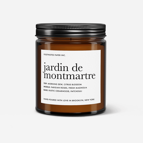 Jardin de Montmartre Candle | Parisian roses, magnolia, cedarwood - Footnotes Paper