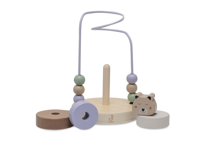 Jollein Holzspirale Cheetah mit farbigen Holzelementen – Detailansicht
