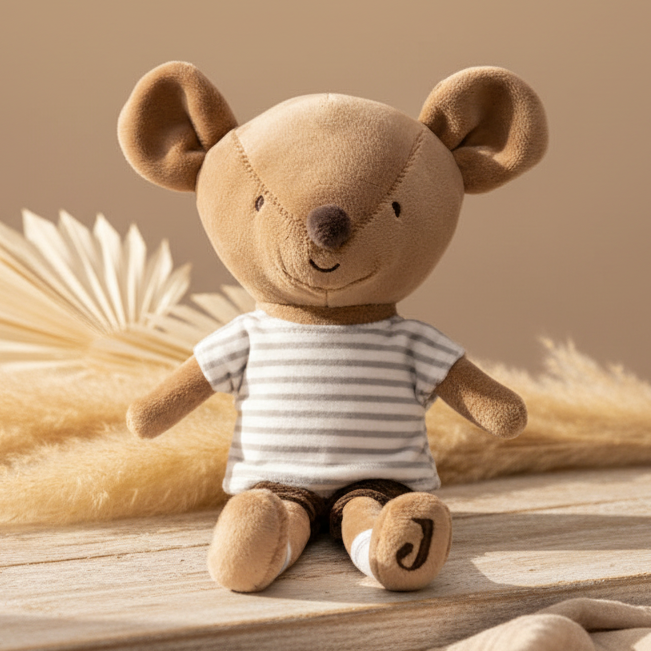 Jollein Kuschelpuppe Maus Jackie 32 cm – Produktansicht
