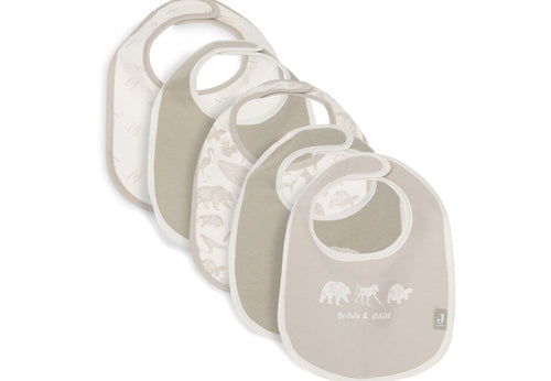 Jollein Lätzchen Tiere 5er-Set mit verschiedenen Tiermotiven