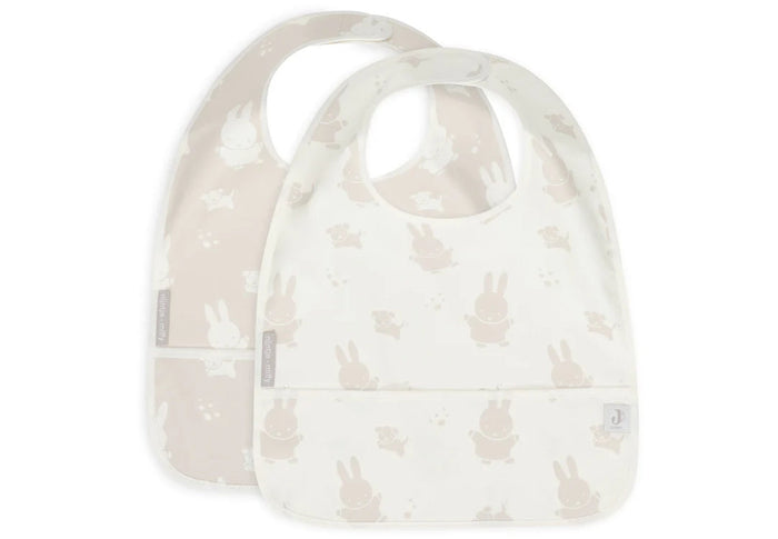 Jollein Miffy & Snuffy wasserdichte Lätzchen Nougat im 2er-Set
