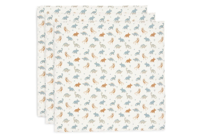 Jollein Musselintücher Roarsome im 3er-Set 70 × 70 cm