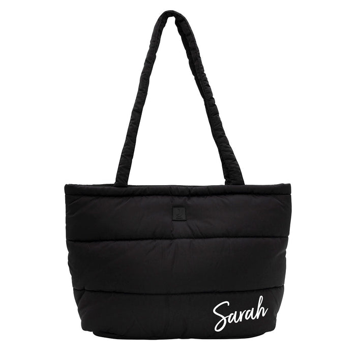 Personalisierbare Jollein Wickeltasche Schwarz mit Wickelauflage