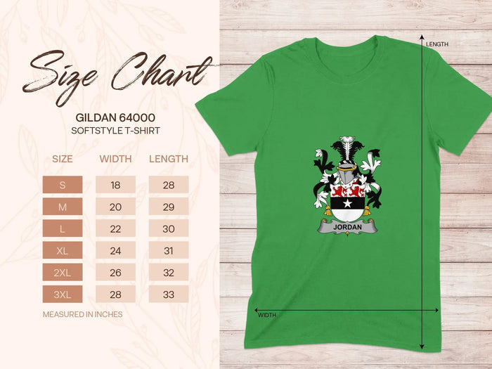 Personalized Jordan Family Crest T-Shirt for Sale