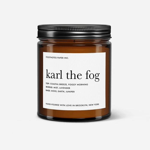 Karl The Fog Candle | Fog, fern & coastal air - Footnotes Paper