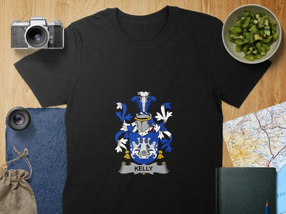 Kelly Family Crest Shield Emblem Graphic T-shirt